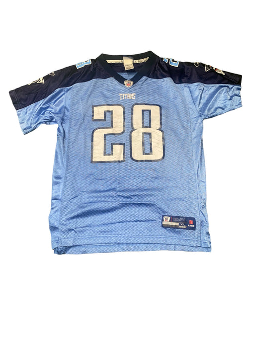 Tennessee Titans NFL Reebok #28 Chris Johnson Youth Jersey Blue (Size: XL 18/20)