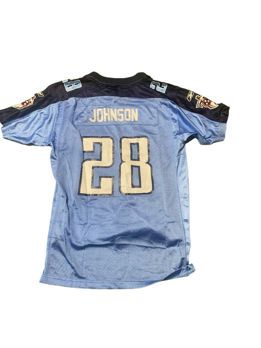 Tennessee Titans NFL Reebok #28 Chris Johnson Youth Jersey Blue (Size: XL 18/20)