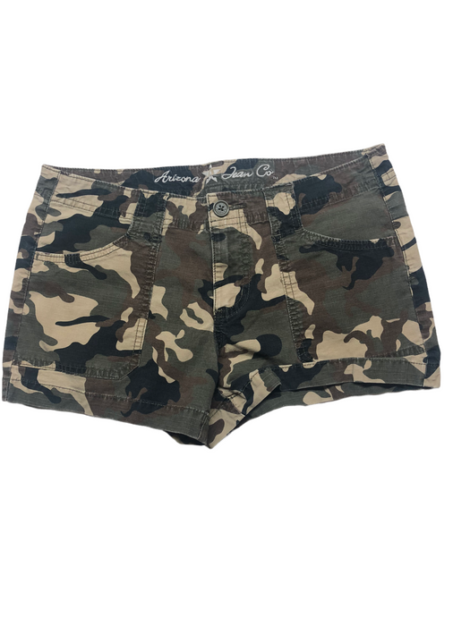 Arizona Woodlawn Camouflage Shortie Shorts Green Women's (Size: 7)