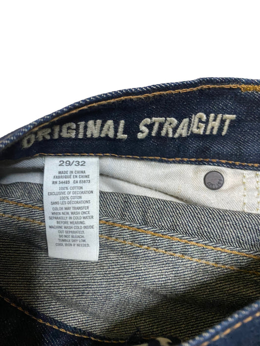 American Eagle Men's Original Straight Fit Jeans Dark Blue (Size: 29 x 32)