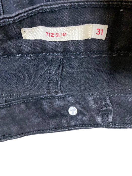 Levi's Women's 712 Slim Stretch Jeans Black (Size: 31)