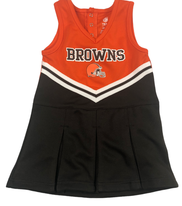 Cleveland Browns NFL Team Apparel Little Girls Cheerleader Dress (Size: 18M)