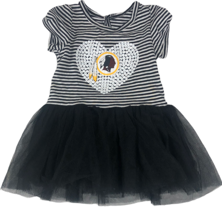 Washington Redskins NFL Heart Black Striped Tutu Girls (Size: 12M)