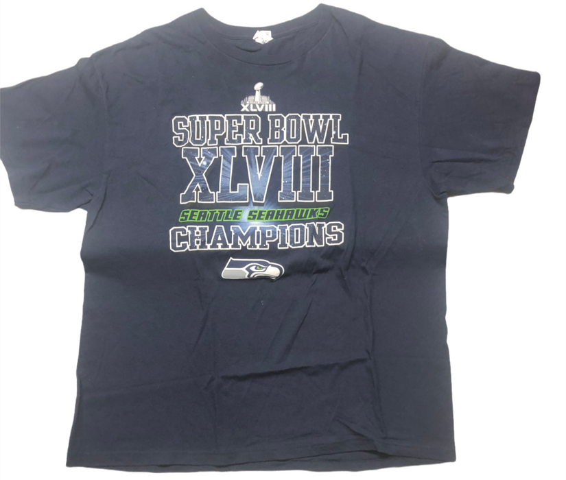 Seattle Seahawks Super bowl 53 Champion T-shirt Blue Men's (Size: XL)