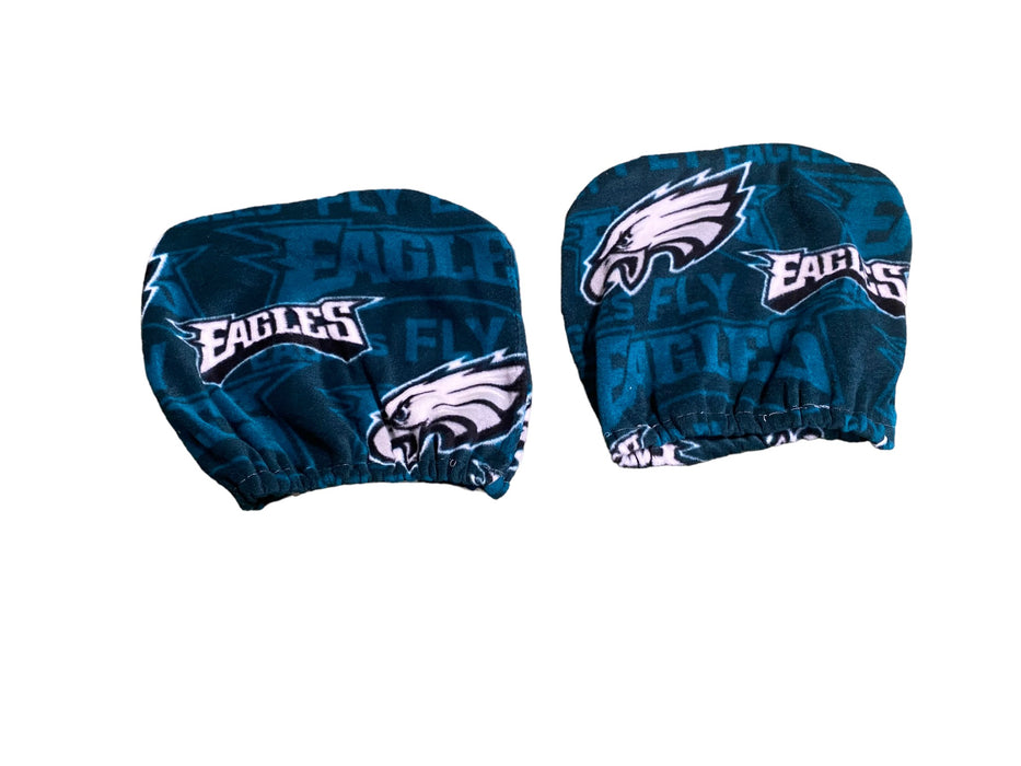 Philadelphia Eagle Handmade 2 PC Fleece Head Rest Green (Size: One Size)