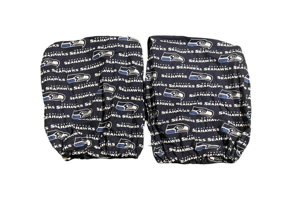 Seattle Seahawks NFL Handmade  2 PC Cotton Head Rest (Size: One Size Fit Most)