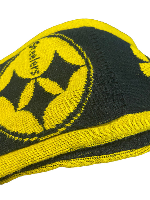 Pittsburgh Steelers NFL Warm Winter Knit Hooded Scarf Black/Yellow