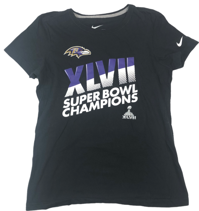 Baltimore Ravens Nike Slim Fit Super Bowl 47 Champs T-Shirt Black Men's (Sz: L)