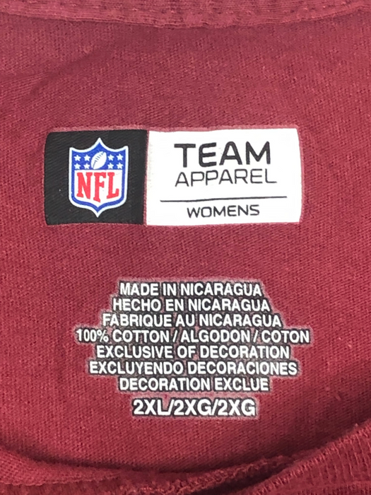 Washington Redskins NFL Team T-Shirt Red Women's (Size: 2XL)