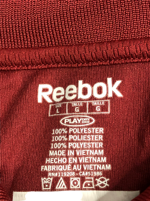 Washington Redskins Reebok Play Dry Long Sleeve Collar Shirt Red Men's (Size: L)