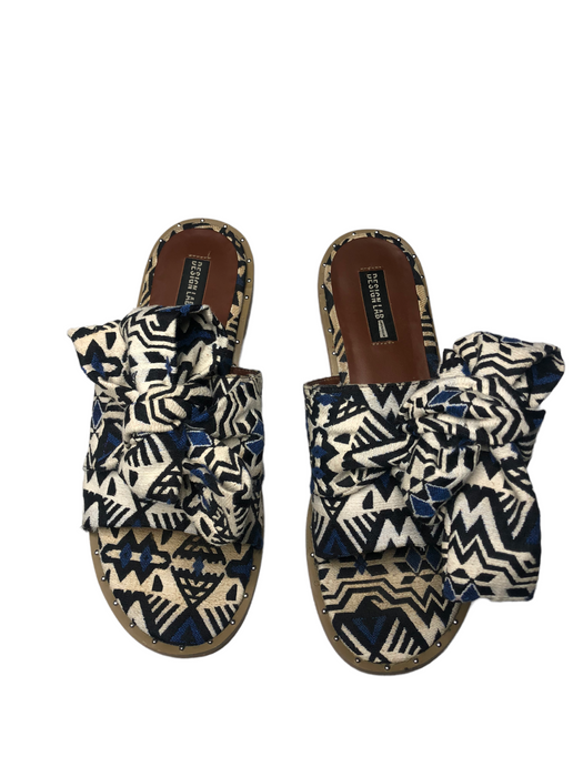 Design Lab Lord & Taylor Blue White Comfort Casual Sandals Women's (Size: 9.5)