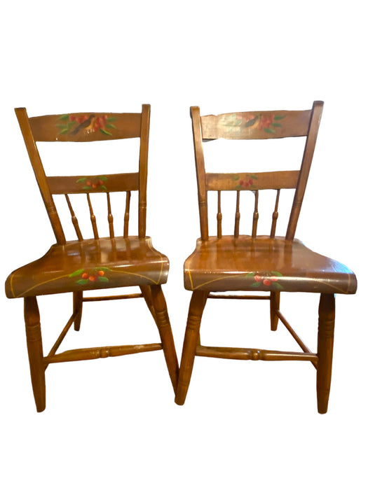 Harvest Hand Painted Hitchcock Style Country Farmhouse Dining Chairs (Set of 2)