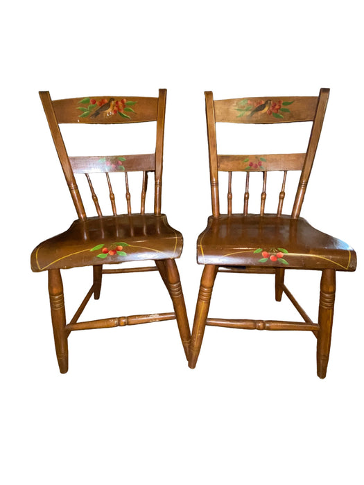 Harvest Hand Painted Hitchcock Style Country Farmhouse Dining Chairs (Set of 2)