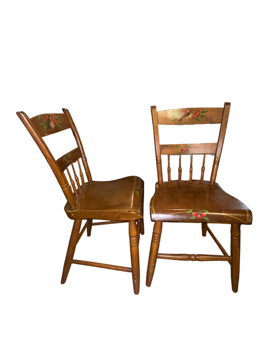 Harvest Hand Painted Hitchcock Style Country Farmhouse Dining Chairs (Set of 2)