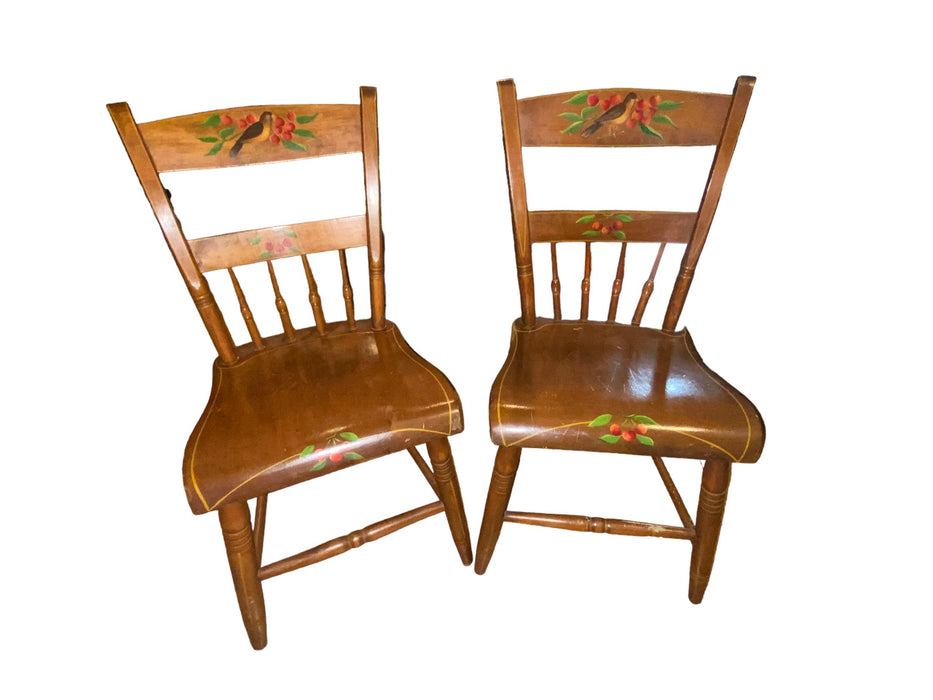 Harvest Hand Painted Hitchcock Style Country Farmhouse Dining Chairs (Set of 2)