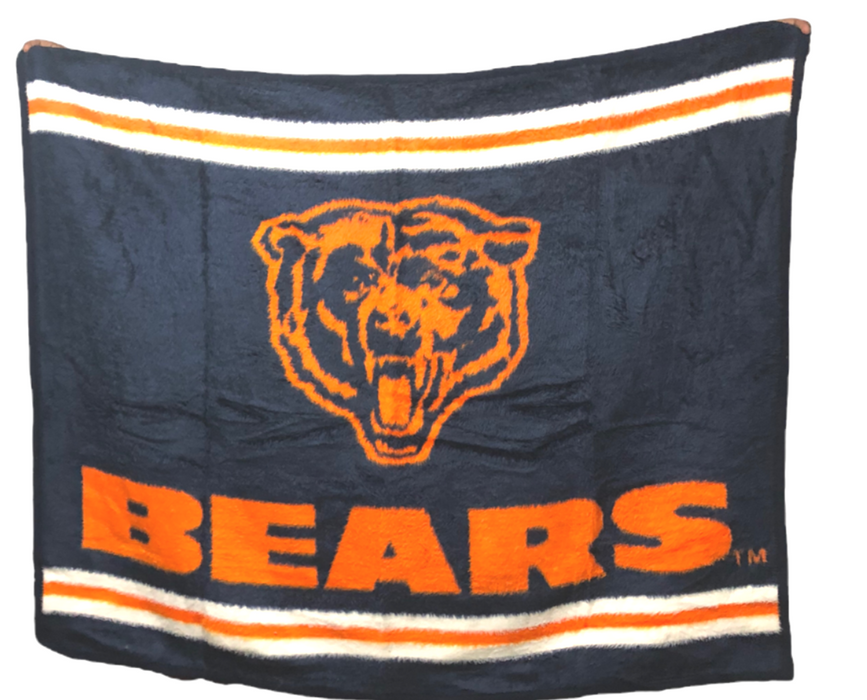 Chicago Bears Throw Blanket Blue & Orange (Size: 56" x 47")