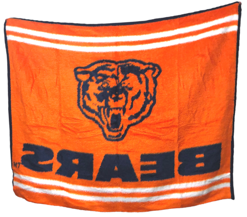 Chicago Bears Throw Blanket Blue & Orange (Size: 56" x 47")