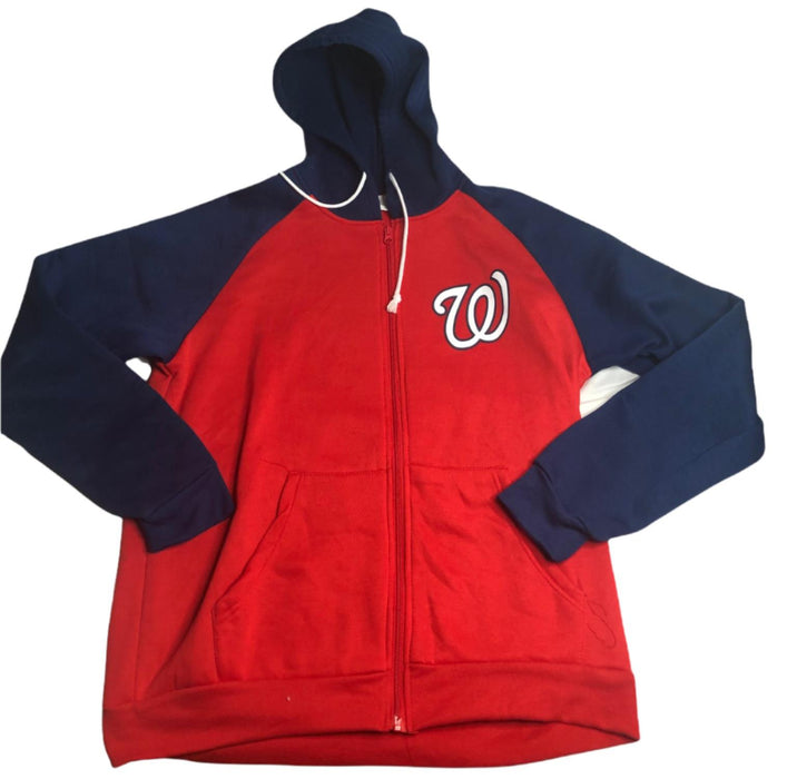 Washington Nationals Full-Zip Fleece Jacket w/ Hoodie Red Men's (Size: M)