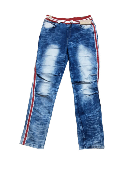 GS-115 Denim Men's Skinny Slim Stretch Fit Distress Jeans Blue (Size: L)