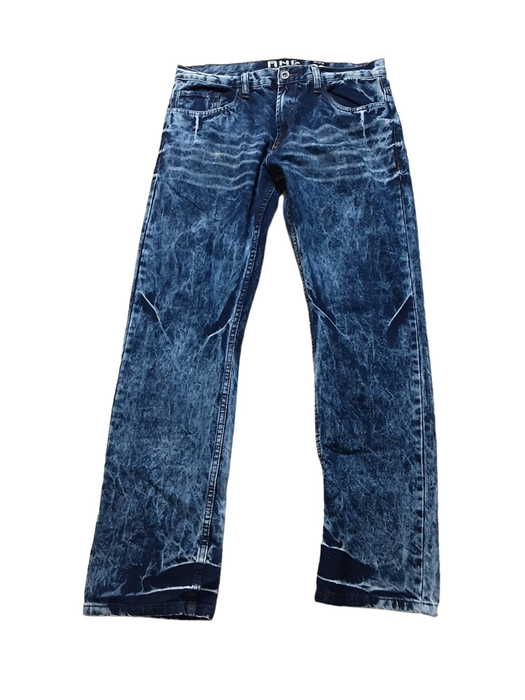 Another Hype Piece Men's Straight Fit Acid Wash Jeans Blue (Size: 36 x 33)