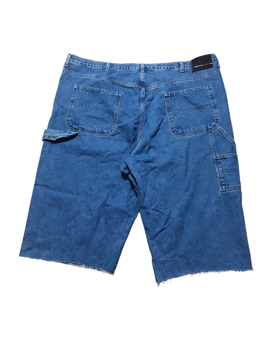 Perry Ellis Men's Straight Denim Shorts Raw Hem Blue (Big & Tall: 50 x 18)