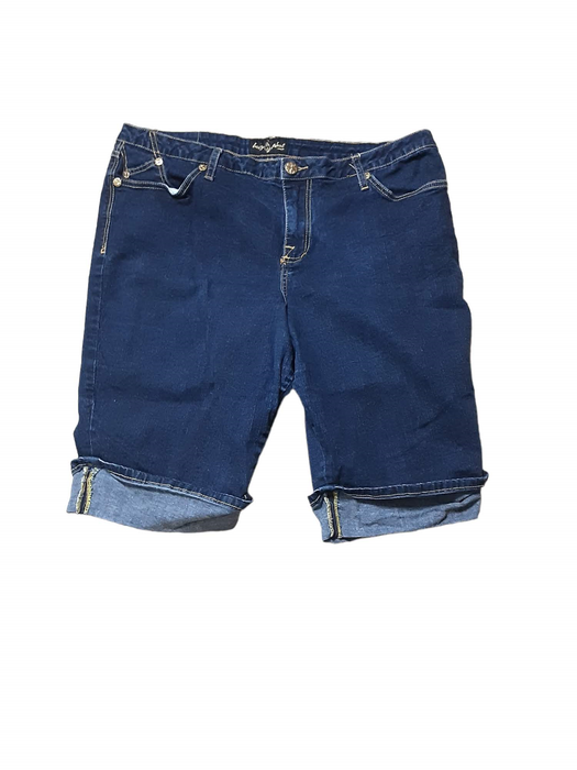 Baby Phat Carpi Women's Slim Fit Dark Wash Shorts Blue (Plus Size: 22)