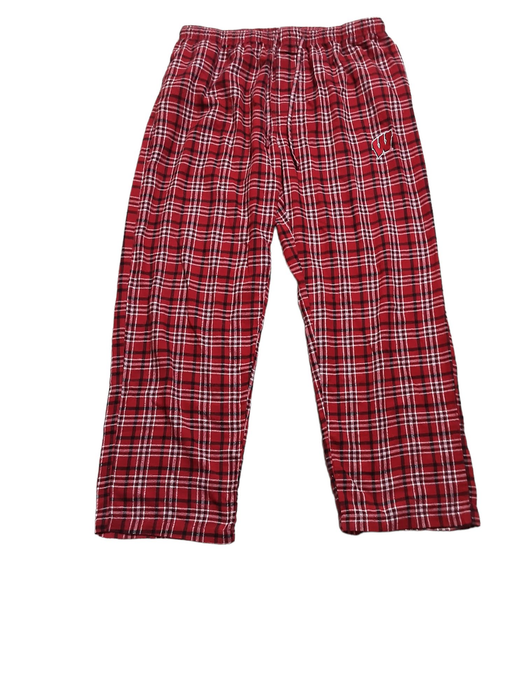 Wisconsin University NCAA Sideline Plaid Lounge Pants Red (Size: XL)