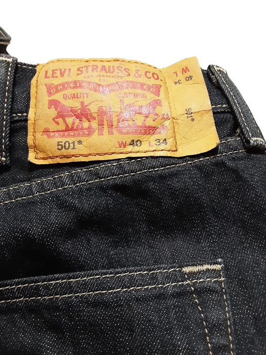 Levi’s 501 Men's Original Straight Button Fly Jeans Blue (Size: 40 x 34)