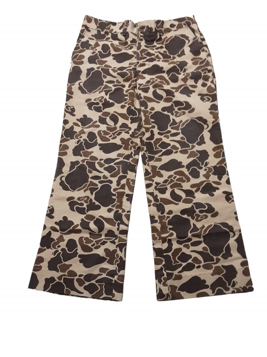 Camouflage Handmade Trousers Men's Straight Fit Pants Brown Camo (Size: 38 x 30)