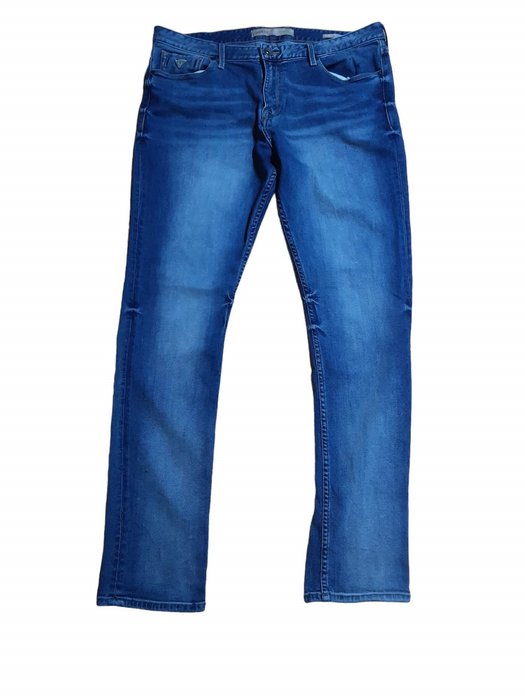 Guess Men's Slim Fit Tapered Medium Wash Jeans Blue (Size: 38 X 35)