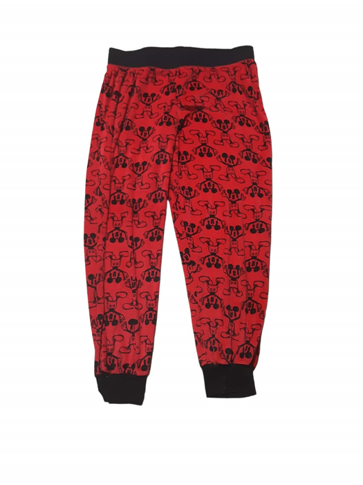 Disney Mickey Mouse Women's Fitted Dark Wash Stretch Lounge Pants Red (Size: M)