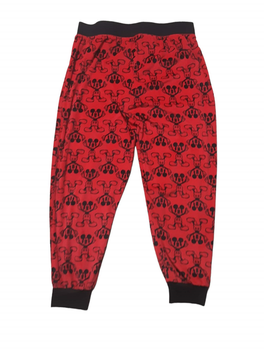 Disney Mickey Mouse Women's Fitted Dark Wash Stretch Lounge Pants Red (Size: M)