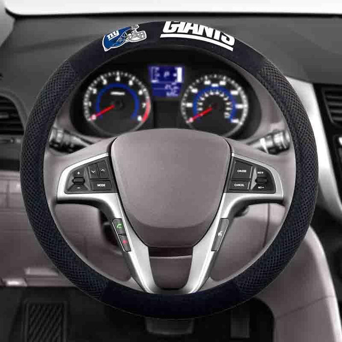 New York Giants NFL Poly-Suede Steering Wheel Cover Black