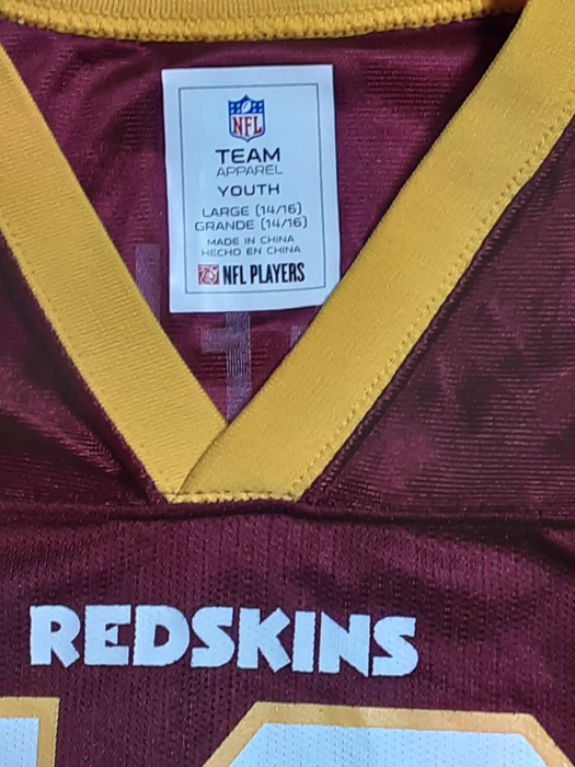 Washington Redskins NFL Team Apparel Youth Jersey Red (Size: YL 14-16)