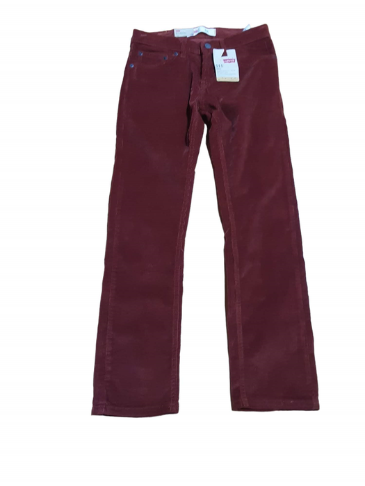 Levi's 511 Kids Slim Fit  Tapered Fit Corduroy Trousers Red (Size: 12) NWT!