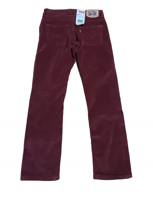 Levi's 511 Kids Slim Fit  Tapered Fit Corduroy Trousers Red (Size: 12) NWT!