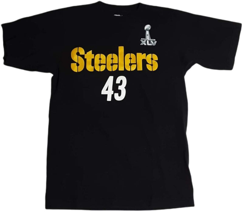 Pittsburgh Steelers NFL Reebok #43 Polamalu Super Bowl XLV T-Shirt (Size: S)