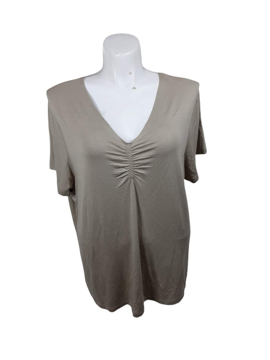 Jaclyn Smith Women's Beige V-Neck Top (Size: 2X)