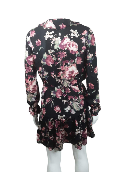 Joie Women's Black Floral Joada Ruffle Puff Sleeve Casual Dress (Size: XXS)