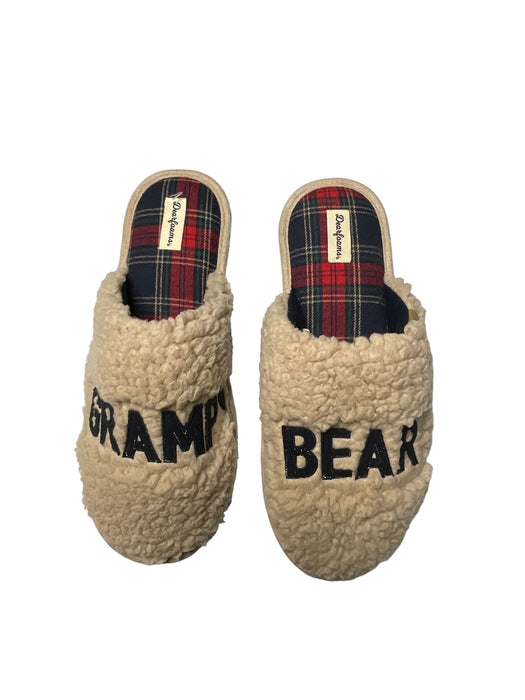 Dearfoams Grampy Bear Beige Fur Slip On House Slippers Men's (Size: 11-12) 21810