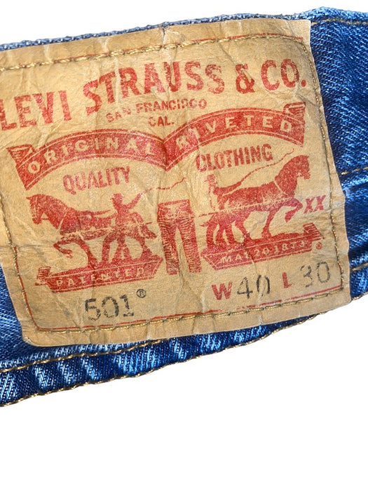 Levi's 501 Men's Original Straight Fit Med Wash Jeans Blue (Big & Tall: 40 x 30)