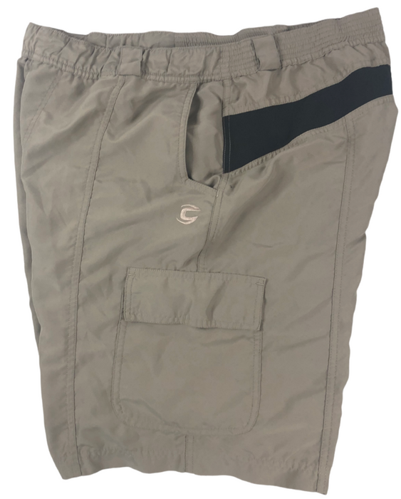 Light Weight Elastic Waist 4 Pocket Cargo Short Beige Men's (Size: 34)