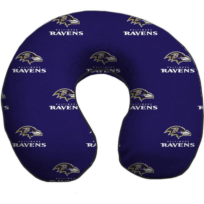 Baltimore Ravens NFL Licensed Memory Foam U-Neck Travel Pillow Purple NWT