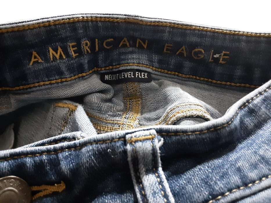 American Eagle Men's Slim Flex Fit Distress Dark Wash Jeans Blue (Size: 30 x 30)