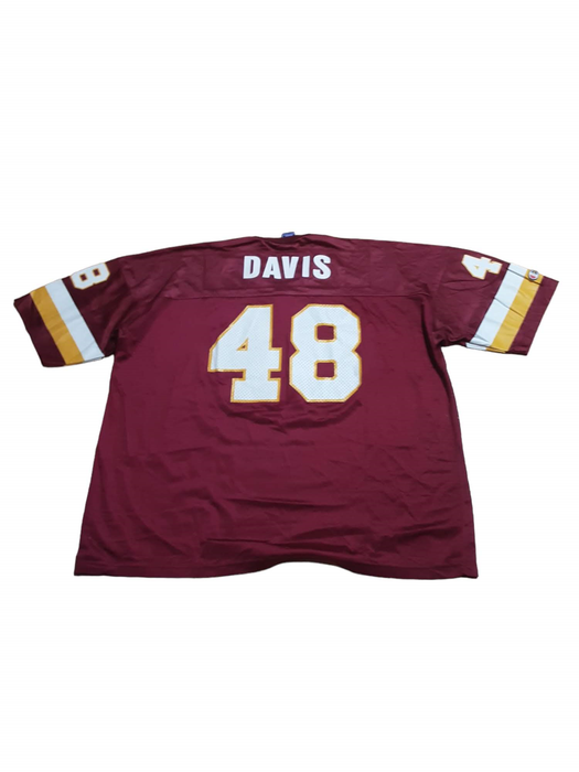 Washington Redskins NFL Champion #48 Davis Men's Jersey Red (Size: 2XL)