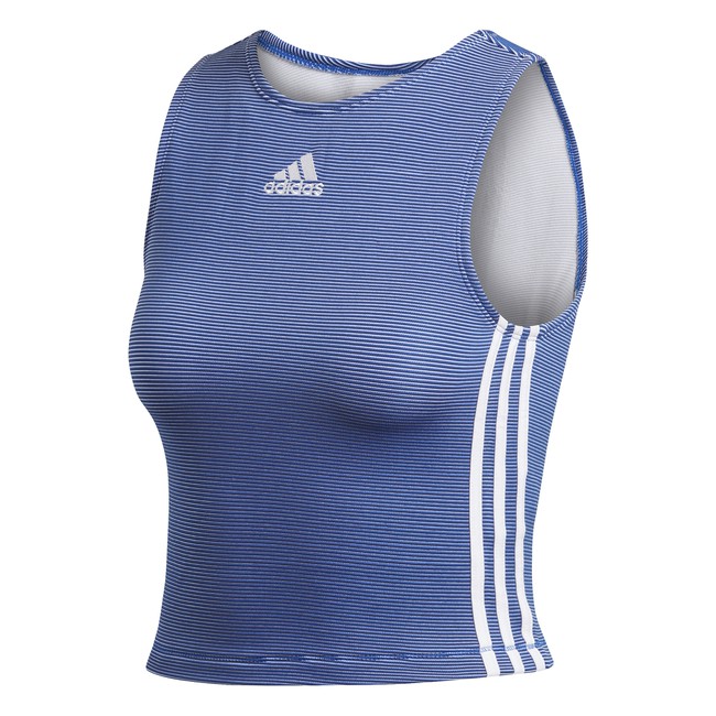 Adidas Women's Zippable Ribbed Tank Top Blue (Size: XL) FS6144