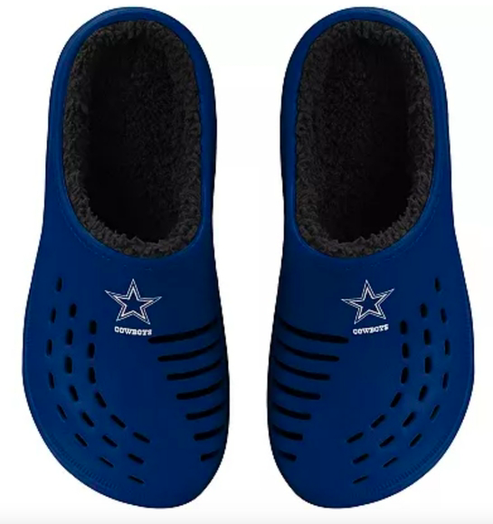 Dallas Cowboys NFL FOCO Logo Sherpa-Lined Clog Slippers Men's (Sizes: 7 - 14)