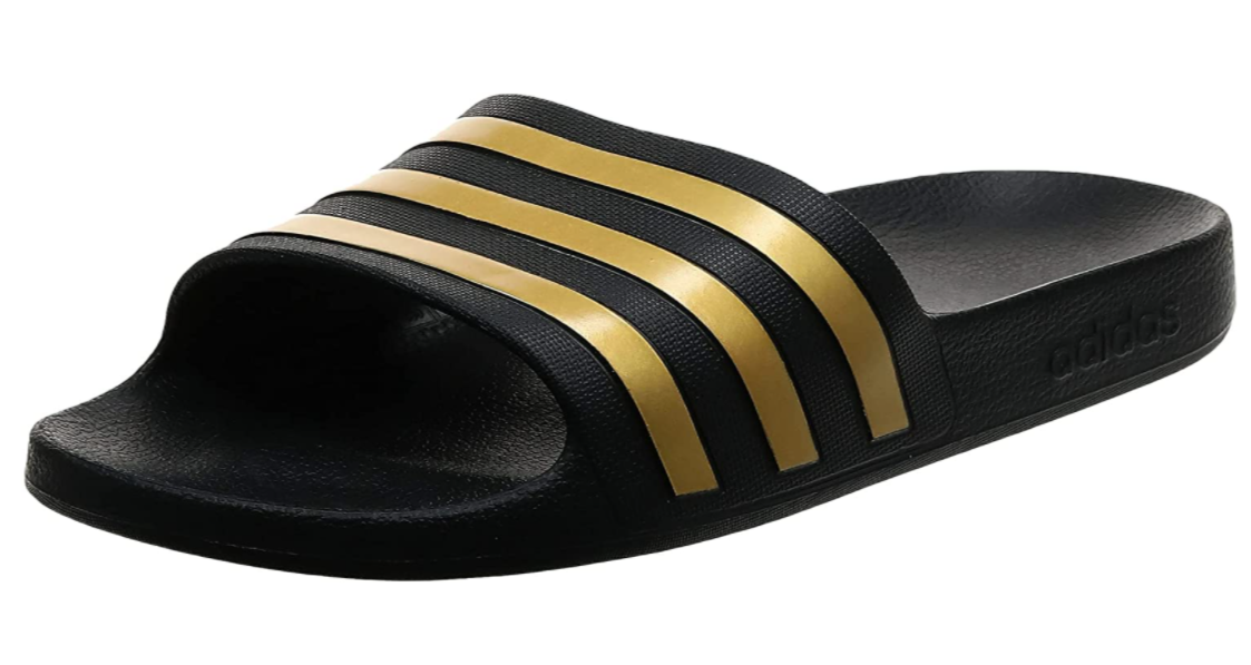 rack Sinis Haiku Adidas Adilette Aqua Black Gold Comfort Slides Men's (Sizes: 9-12) EG1 —  FamilyBest1