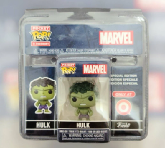 Marvel Funko Pocket POP HULK figurine w/Hulk Smash Shirt for Kids (Size: XL)