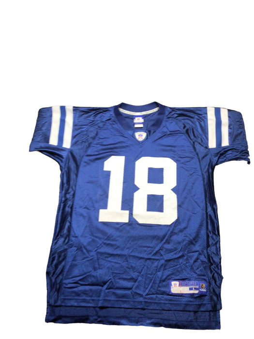 Indianapolis Colts NFL Reebok Men's Manning #18 Jersey Blue (Size: Large)